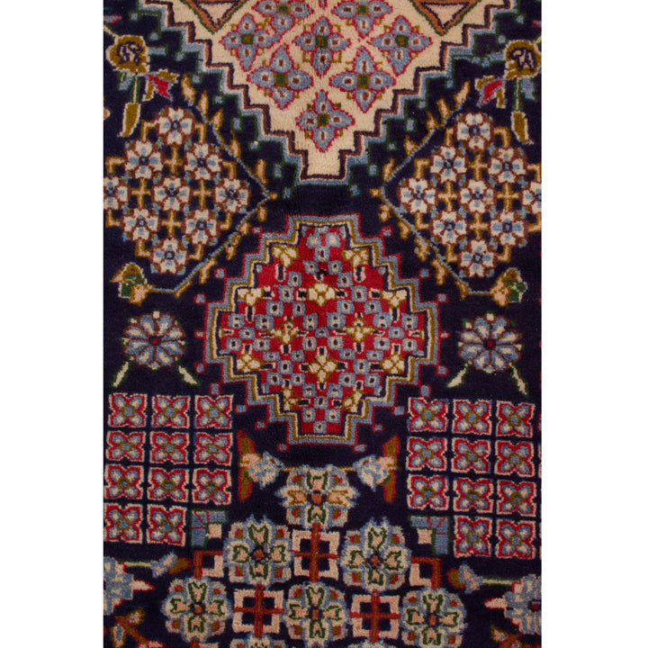 Black Traditional Persian Josagan Wool Rug - 6'9" x 10'5"