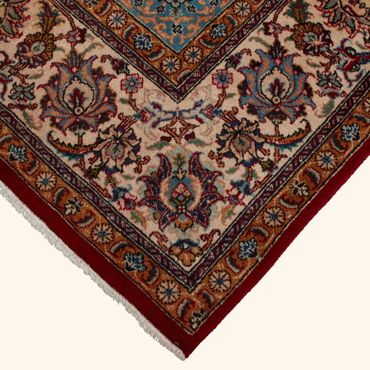 Blue Traditional Persian Tabriz Wool Rug - 8' x 11'6"