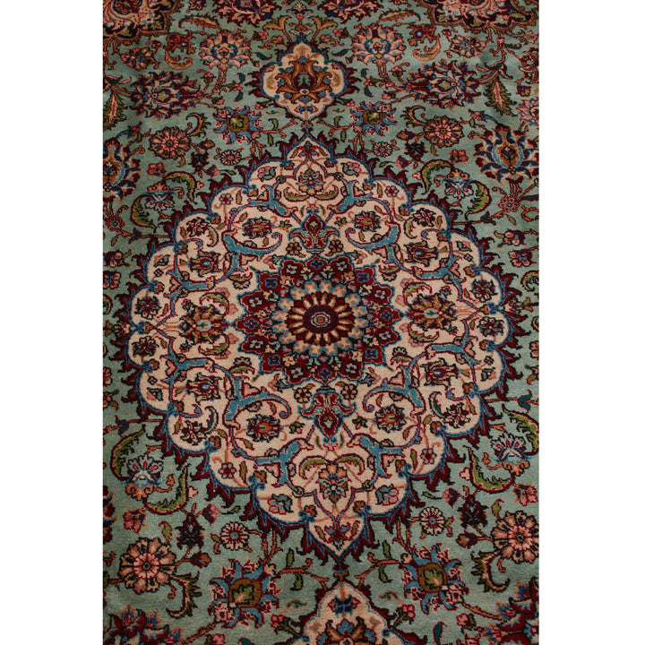 Blue Traditional Persian Tabriz Wool Rug - 8' x 11'6"
