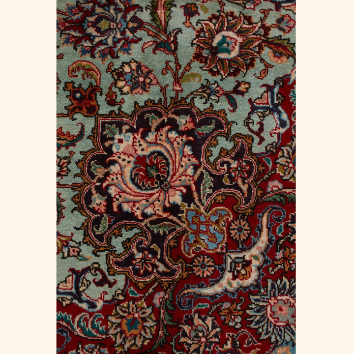 Blue Traditional Persian Tabriz Wool Rug - 8' x 11'6"