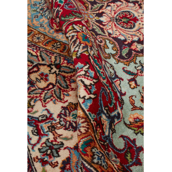 Blue Traditional Persian Tabriz Wool Rug - 8' x 11'6"