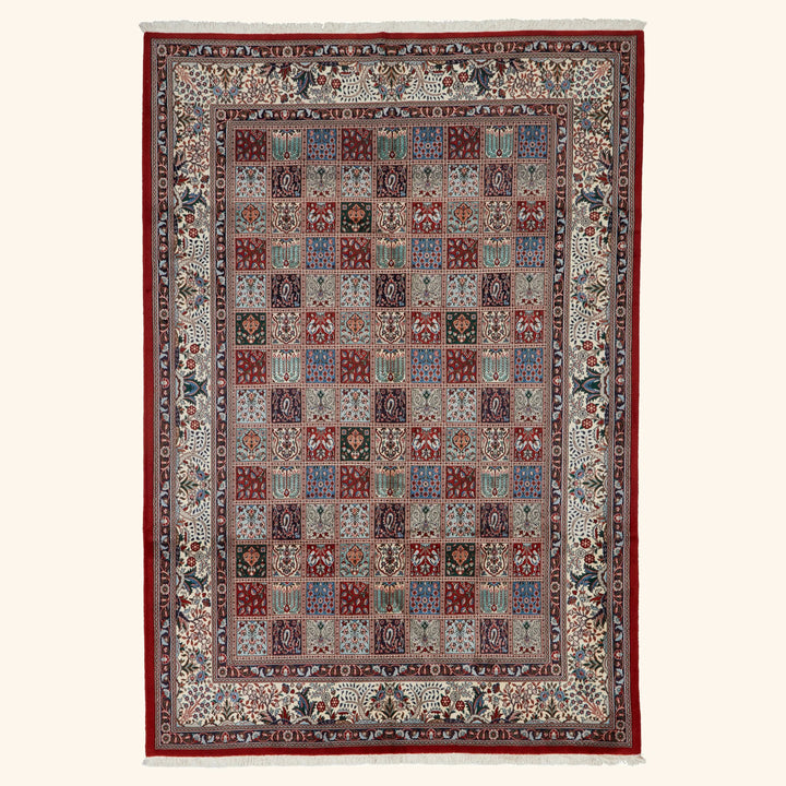 Blue Traditional Persian Mood Wool Rug - 6'6" x 9'5"