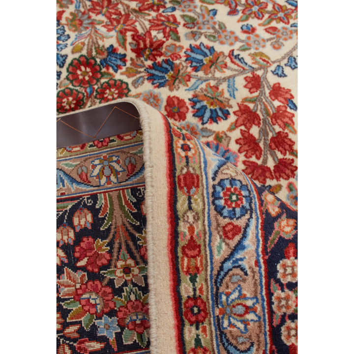 Red Traditional Persian Kerman Wool Rug - 7'3" x 9'