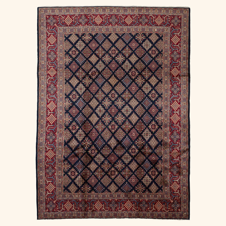 Black Traditional Persian Joshegan Wool Rug - 8'2" x 11'3"