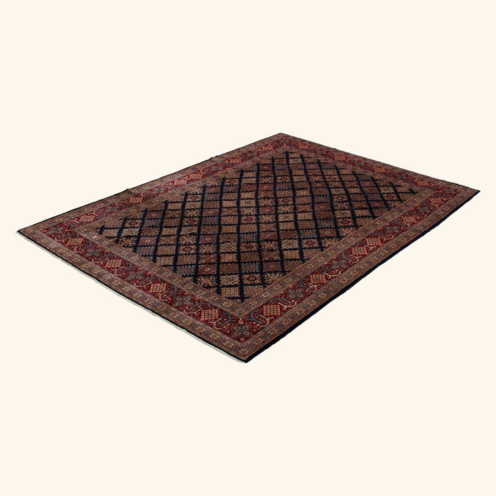 Black Traditional Persian Joshegan Wool Rug - 8'2" x 11'3"