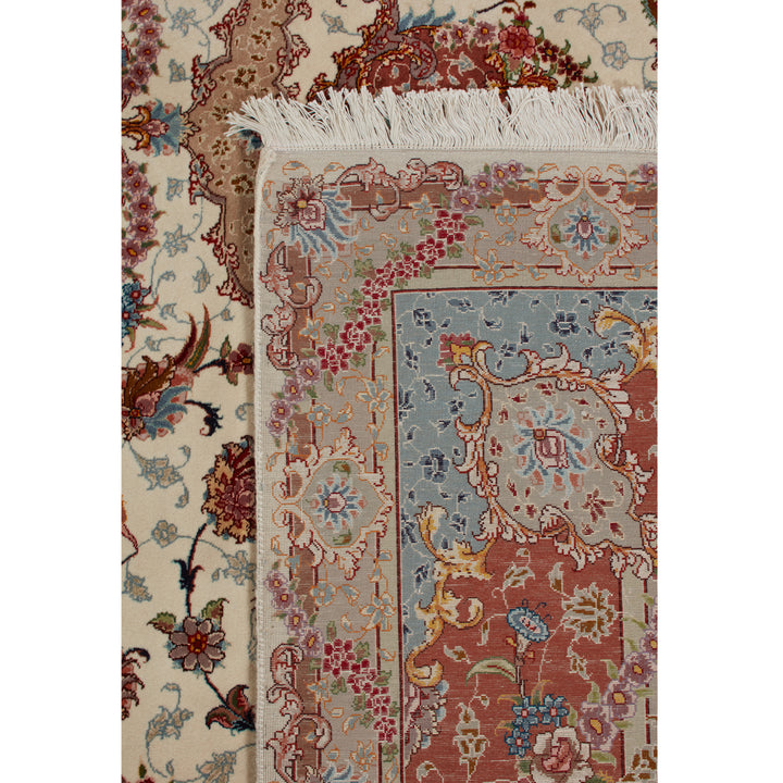 Red Traditional Persian Tabriz Wool Silk Blend Rug - 8'3" x 12'