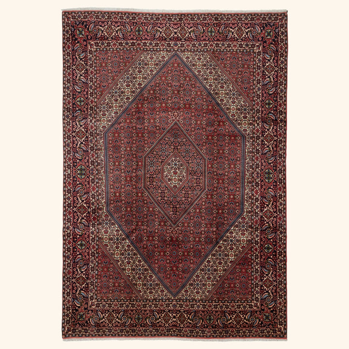 Red Traditional Persian Bidjar Wool Rug - 8'2" x 11'10"