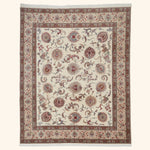 Ivory Traditional Persian Tabriz Wool Rug - 8'2" x 10'3"