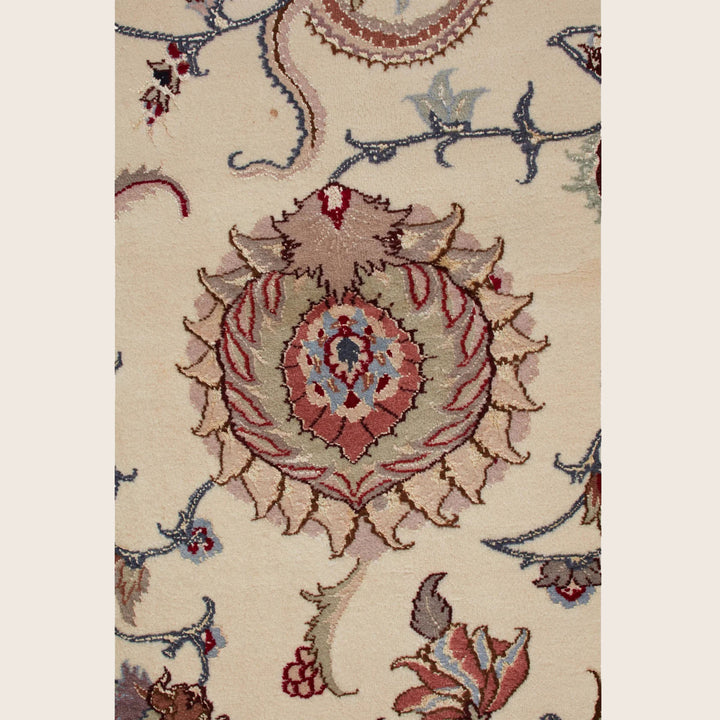 Ivory Traditional Persian Tabriz Wool Rug - 8'2" x 10'3"