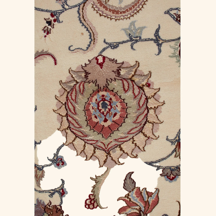 Ivory Traditional Persian Tabriz Wool Rug - 8'2" x 10'3"