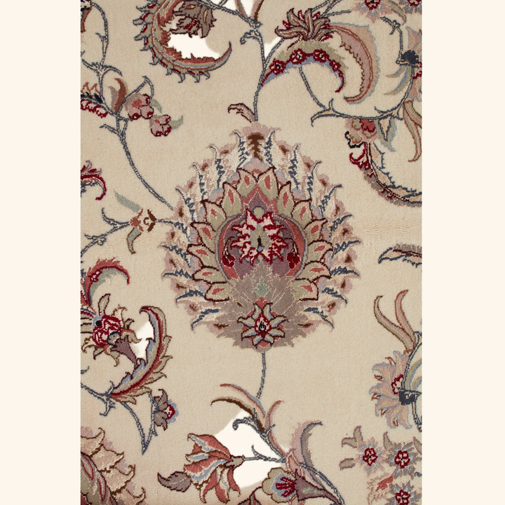 Ivory Traditional Persian Tabriz Wool Rug - 8'2" x 10'3"