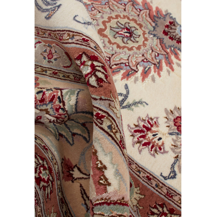 Ivory Traditional Persian Tabriz Wool Rug - 8'2" x 10'3"