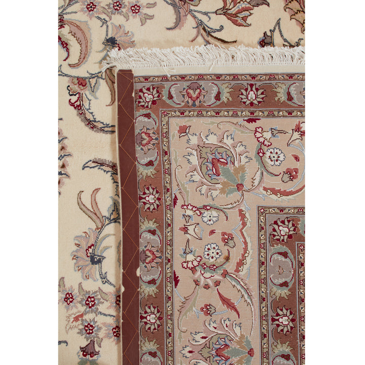 Ivory Traditional Persian Tabriz Wool Rug - 8'2" x 10'3"