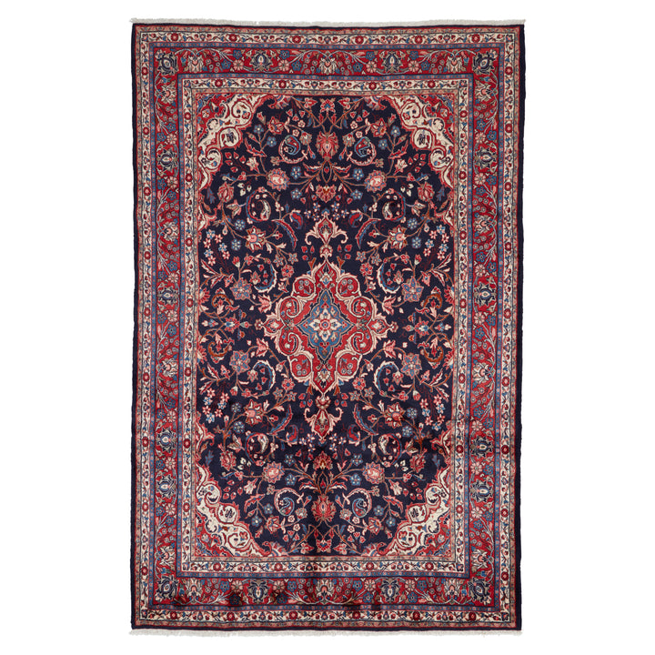 Blue Traditional Persian Hamadan Wool Rug - 7' x 11'