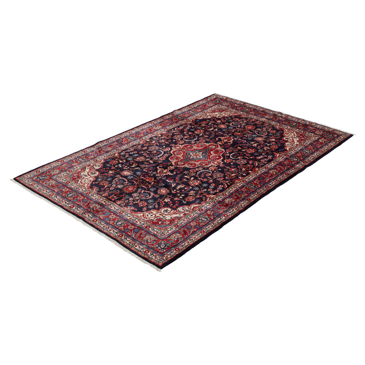 Blue Traditional Persian Hamadan Wool Rug - 7' x 11'