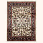 Ivory Traditional Persian Kashmar Wool Rug - 8'2" x 11'1"