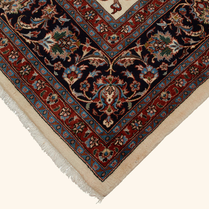 Ivory Traditional Persian Kashmar Wool Rug - 8'2" x 11'1"
