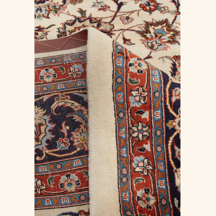 Ivory Traditional Persian Kashmar Wool Rug - 8'2" x 11'1"