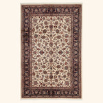 Ivory Traditional Persian Kashmar Wool Rug - 6'6" x 10'