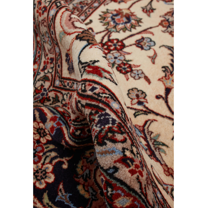 Ivory Traditional Persian Kashmar Wool Rug - 6'6" x 10'