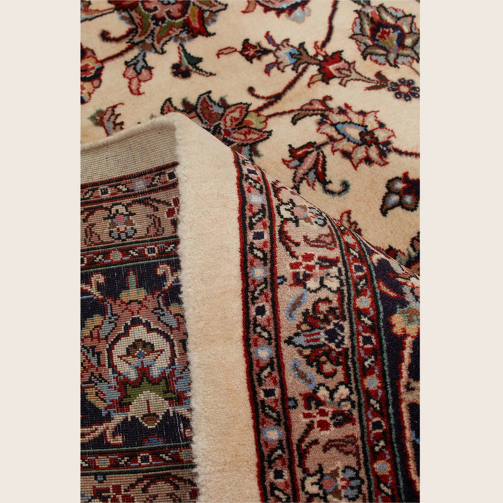 Ivory Traditional Persian Kashmar Wool Rug - 6'6" x 10'