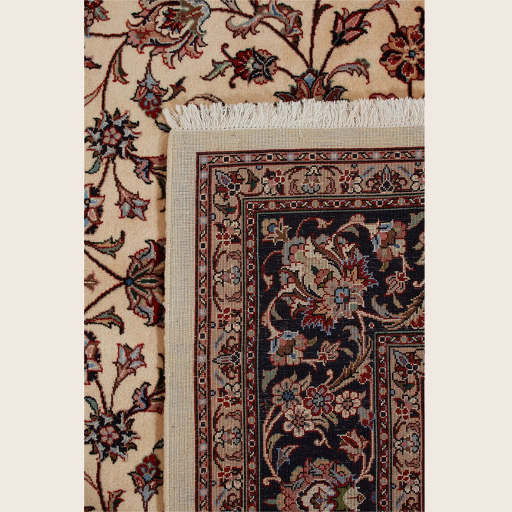 Ivory Traditional Persian Kashmar Wool Rug - 6'6" x 10'