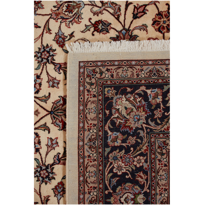 Ivory Traditional Persian Kashmar Wool Rug - 6'6" x 10'