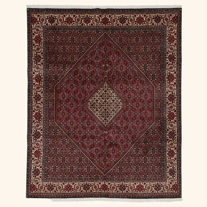 Red Traditional Persian Bidjar Wool Rug - 8' x 9'10"
