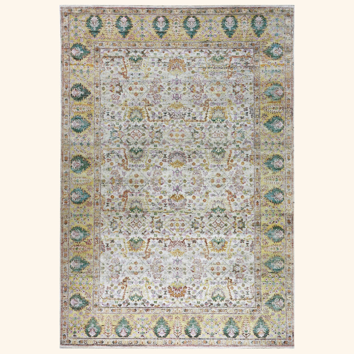 Cream Alchemy Traditional Silk Rug - 9'11" x 14'3"