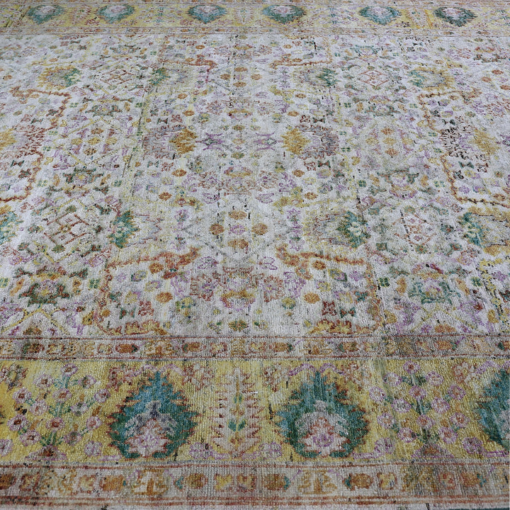 Cream Alchemy Traditional Silk Rug - 9'11" x 14'3"