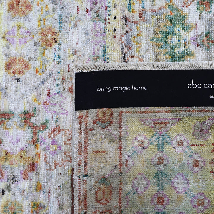 Cream Alchemy Traditional Silk Rug - 9'11" x 14'3"