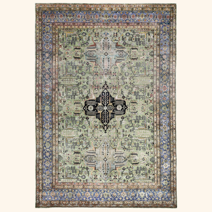 Green Alchemy Traditional Silk Rug - 7'5" x 10'10"