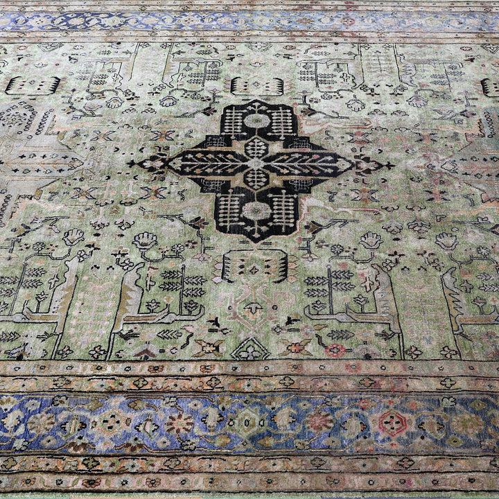 Green Alchemy Traditional Silk Rug - 7'5" x 10'10"