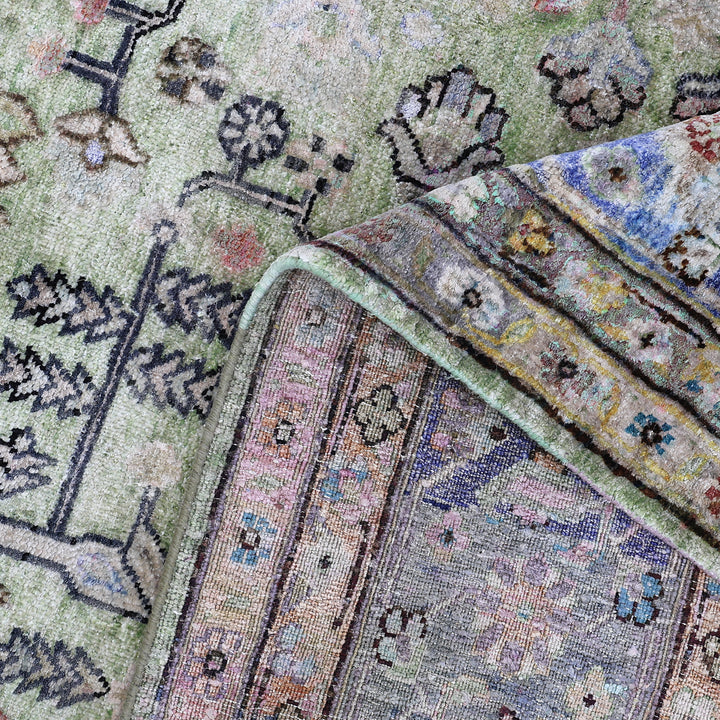 Green Alchemy Traditional Silk Rug - 7'5" x 10'10"