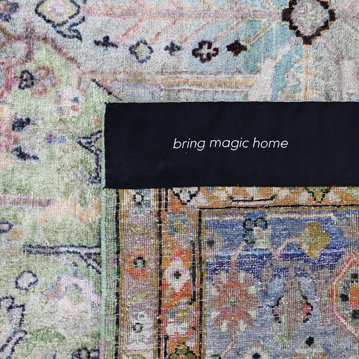 Green Alchemy Traditional Silk Rug - 7'5" x 10'10"