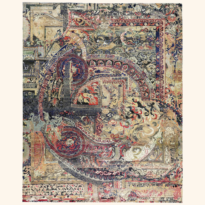 Multicolored Alchemy Transitional Wool Silk Blend Rug - 7'10" x 9'11"