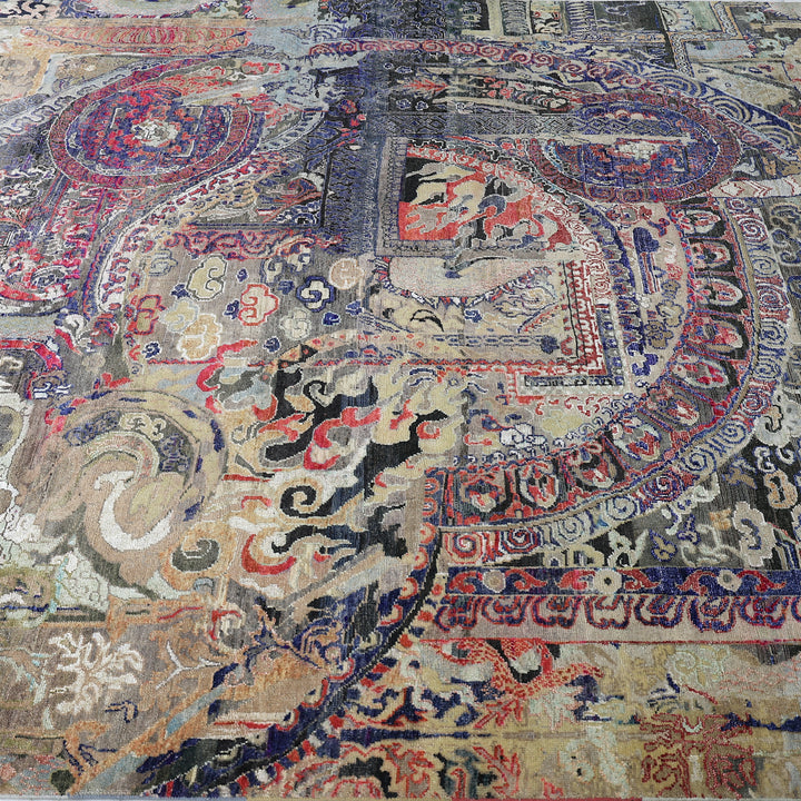 Multicolored Alchemy Transitional Wool Silk Blend Rug - 7'10" x 9'11"