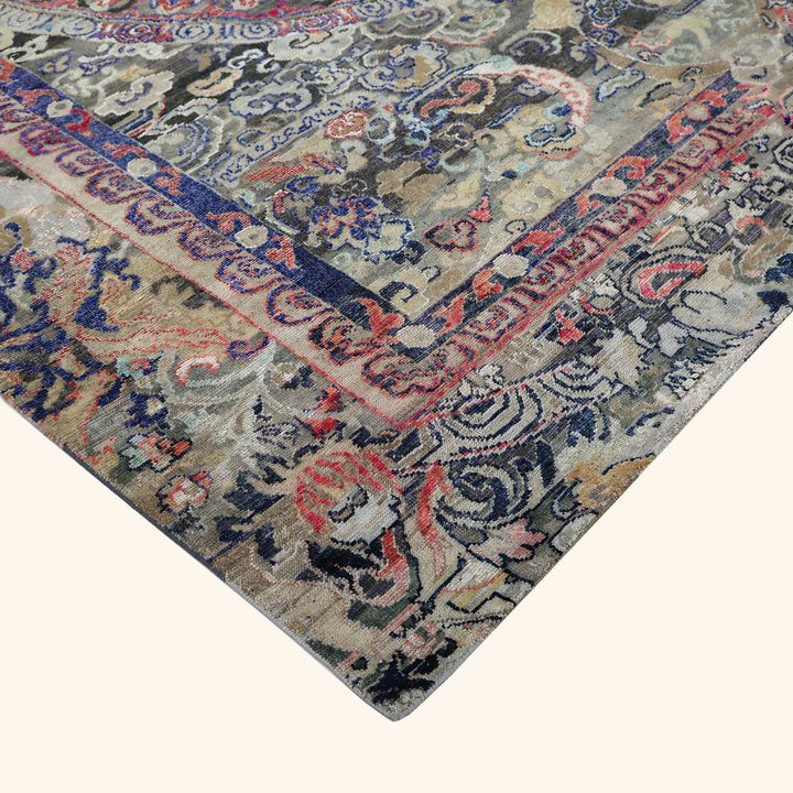 Multicolored Alchemy Transitional Wool Silk Blend Rug - 7'10" x 9'11"