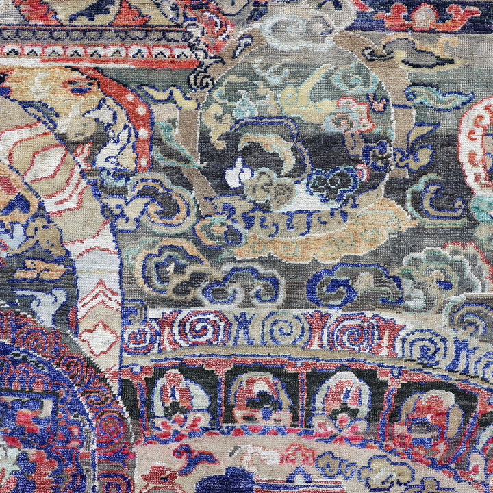 Multicolored Alchemy Transitional Wool Silk Blend Rug - 7'10" x 9'11"