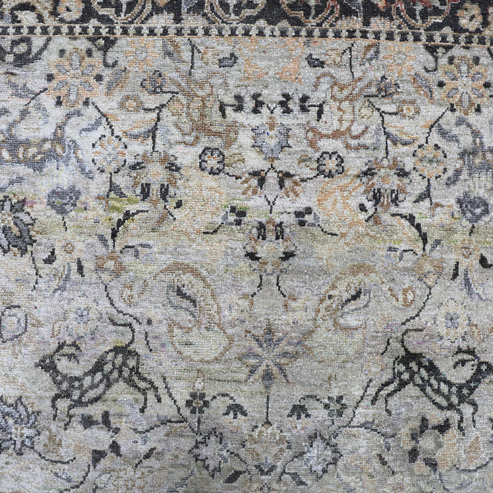 Light Brown Alchemy Traditional Silk Rug - 8' x 10'10"