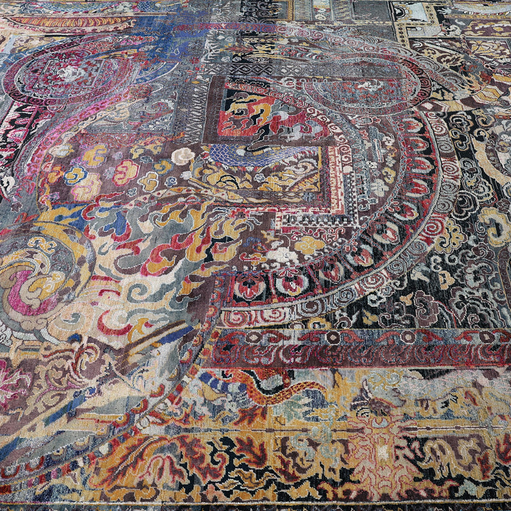 Multicolored Alchemy Transitional Wool Silk Blend Rug - 9' x 11'9"
