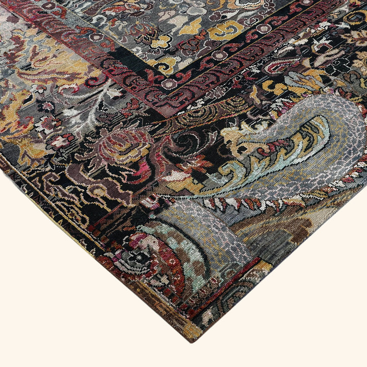 Multicolored Alchemy Transitional Wool Silk Blend Rug - 9' x 11'9"