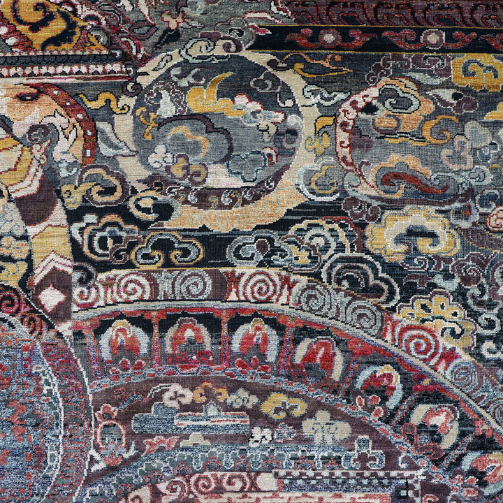 Multicolored Alchemy Transitional Wool Silk Blend Rug - 9' x 11'9"