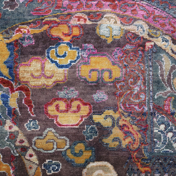 Multicolored Alchemy Transitional Wool Silk Blend Rug - 9' x 11'9"