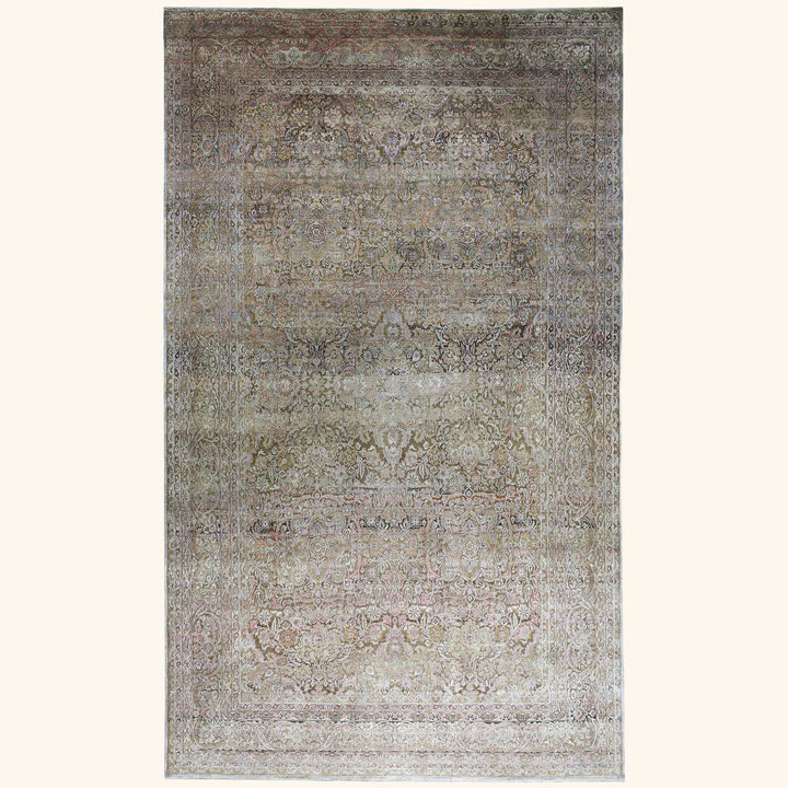 Brown Alchemy Traditional Wool Silk Blend Rug - 11'11" x 20'0"