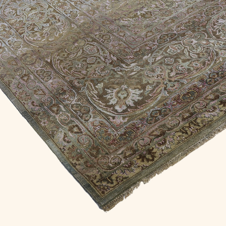 Brown Alchemy Traditional Wool Silk Blend Rug - 11'11" x 20'0"