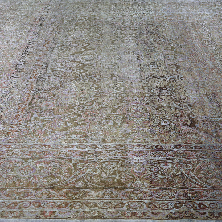 Brown Alchemy Traditional Wool Silk Blend Rug - 11'11" x 20'0"