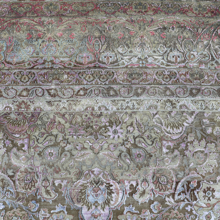 Brown Alchemy Traditional Wool Silk Blend Rug - 11'11" x 20'0"