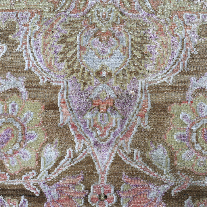 Brown Alchemy Traditional Wool Silk Blend Rug - 11'11" x 20'0"