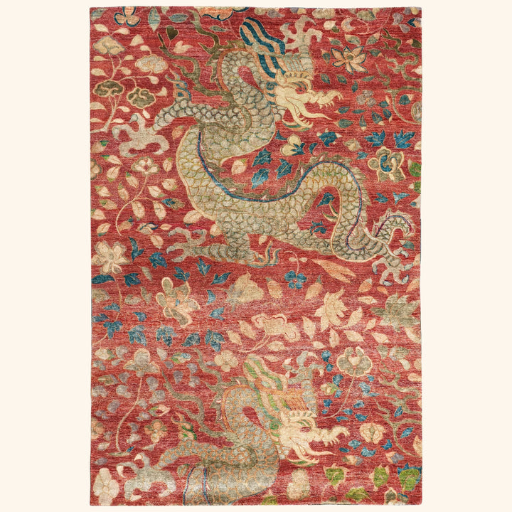 Red Alchemy Transitional Wool Linen Silk Blend Rug - 5'11" x 8'11"